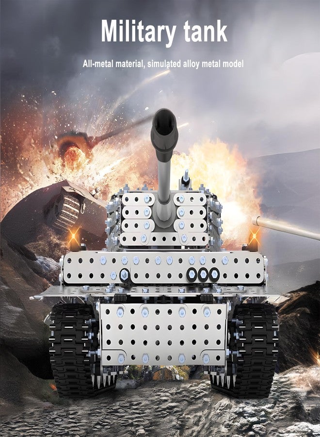 HI-REEKE 3D Metal Puzzle Set, Military Battle Tank Model Toy STEM Building Kit for Adult Gift-843PCS - Image 4
